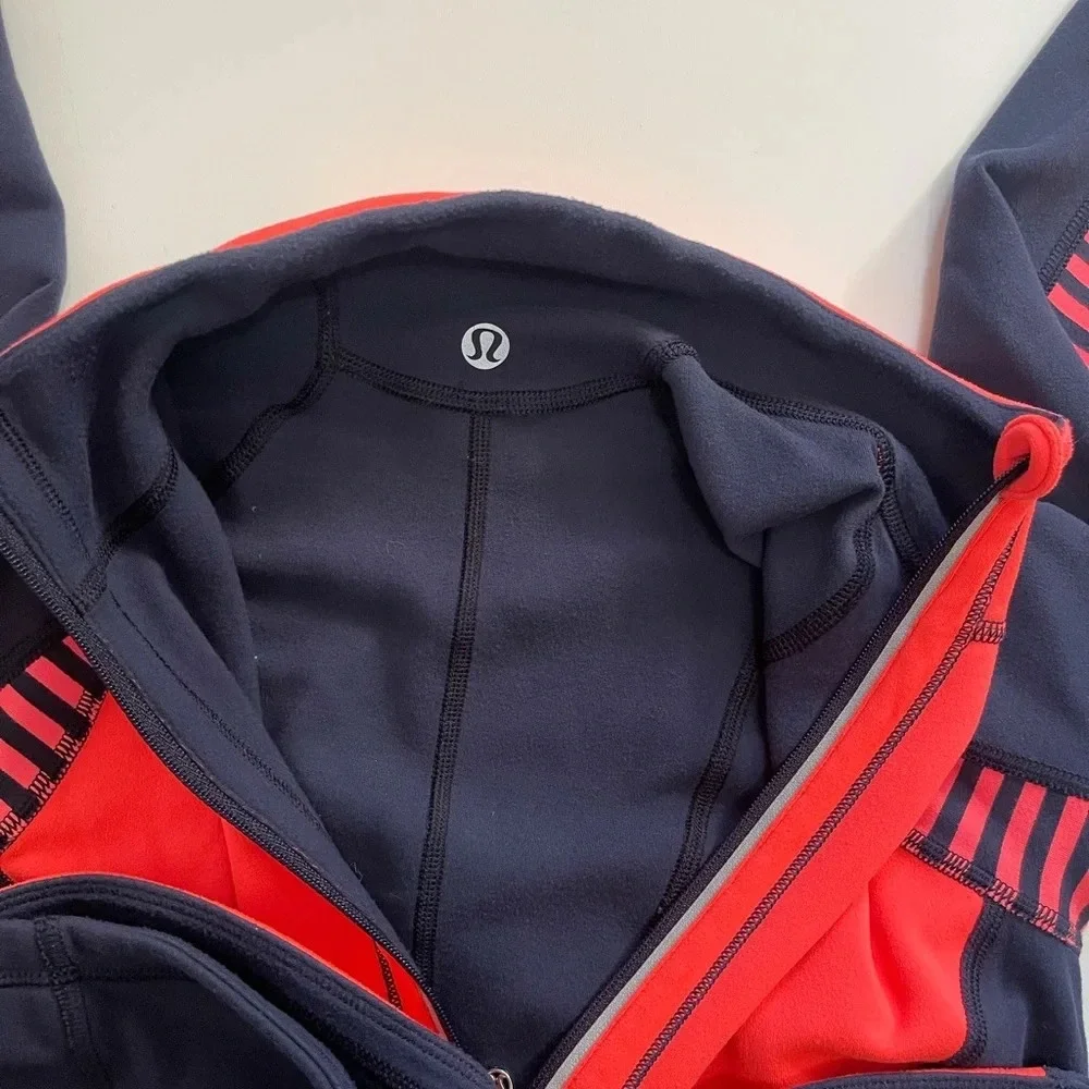 Lululemon Tops 1/2 Zip Up Pullover Sweatshirt Blue Orange size 2 (no tag) b-1